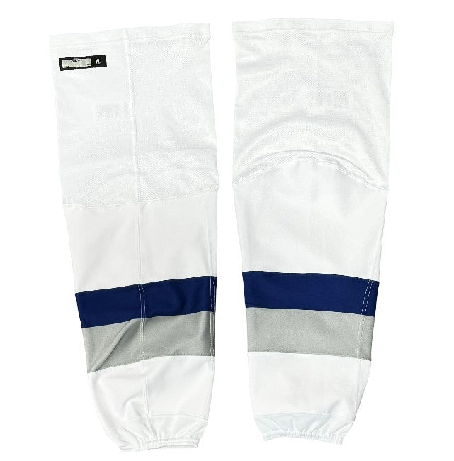 OHL - Nouvelle chaussette de hockey CCM (blanc/bleu/gris)